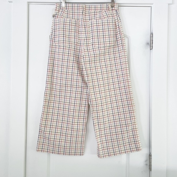 Madewell Emmett Wide Leg Crop Rainbow Windowpane - 28 - Picture 5 of 9